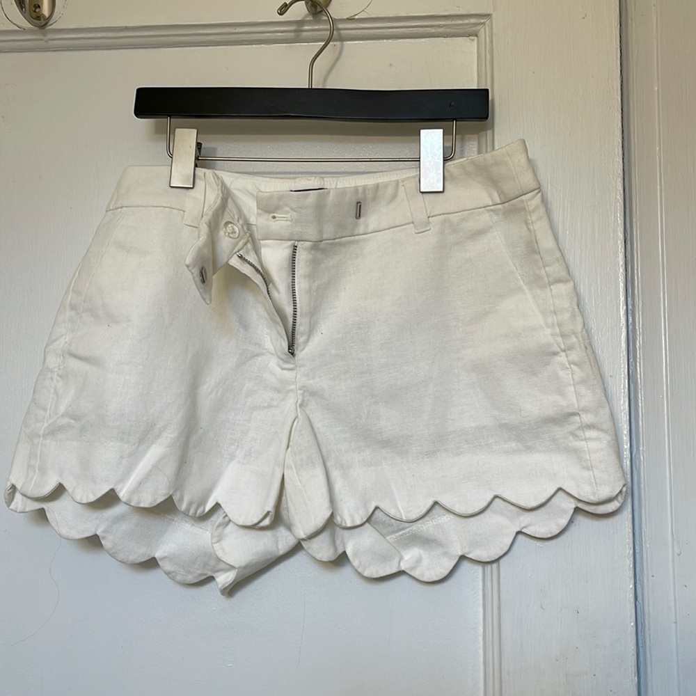 White Scallop Shorts